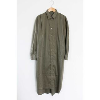 ラウンジドレス(Loungedress)の●Loungedress/ラウンジドレス●2021年製/ベルト付/テト麻ビッグシャツワンピース/長袖/ロング丈 カーキ レディース F【中古】春夏 012032 onepi(その他)