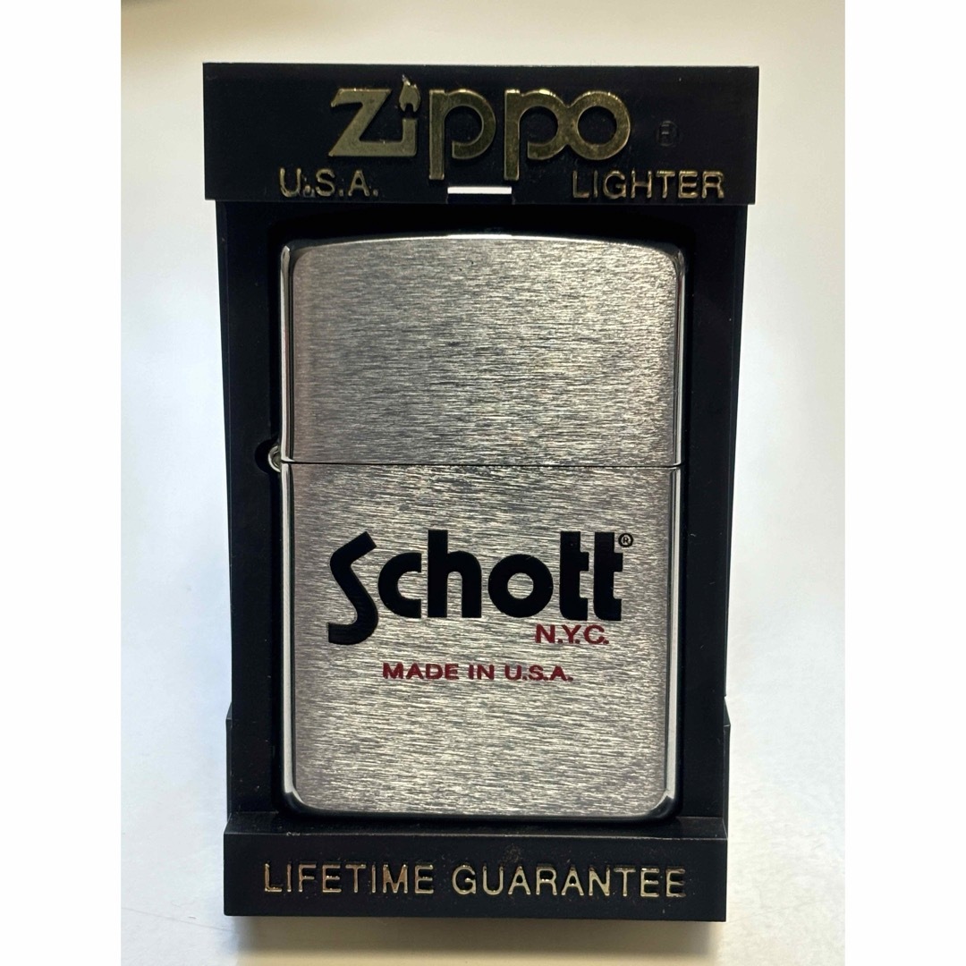 ZIPPO(ジッポー)のZippo/ライター/Schott/箱付/1996年/ビンテージ/NYC/未使用 メンズのファッション小物(タバコグッズ)の商品写真