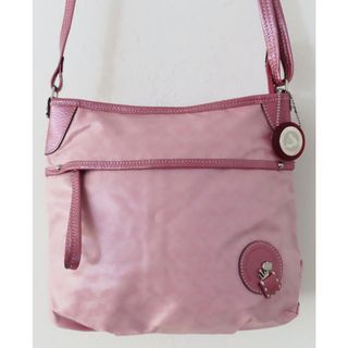 ペレボルサ(PELLE BORSA)のS02 美品 PELLE BORSA ペレボルサ ジャガード 総柄 ウレタンコーティング/レザー ショルダーバッグ ピンク(ショルダーバッグ)