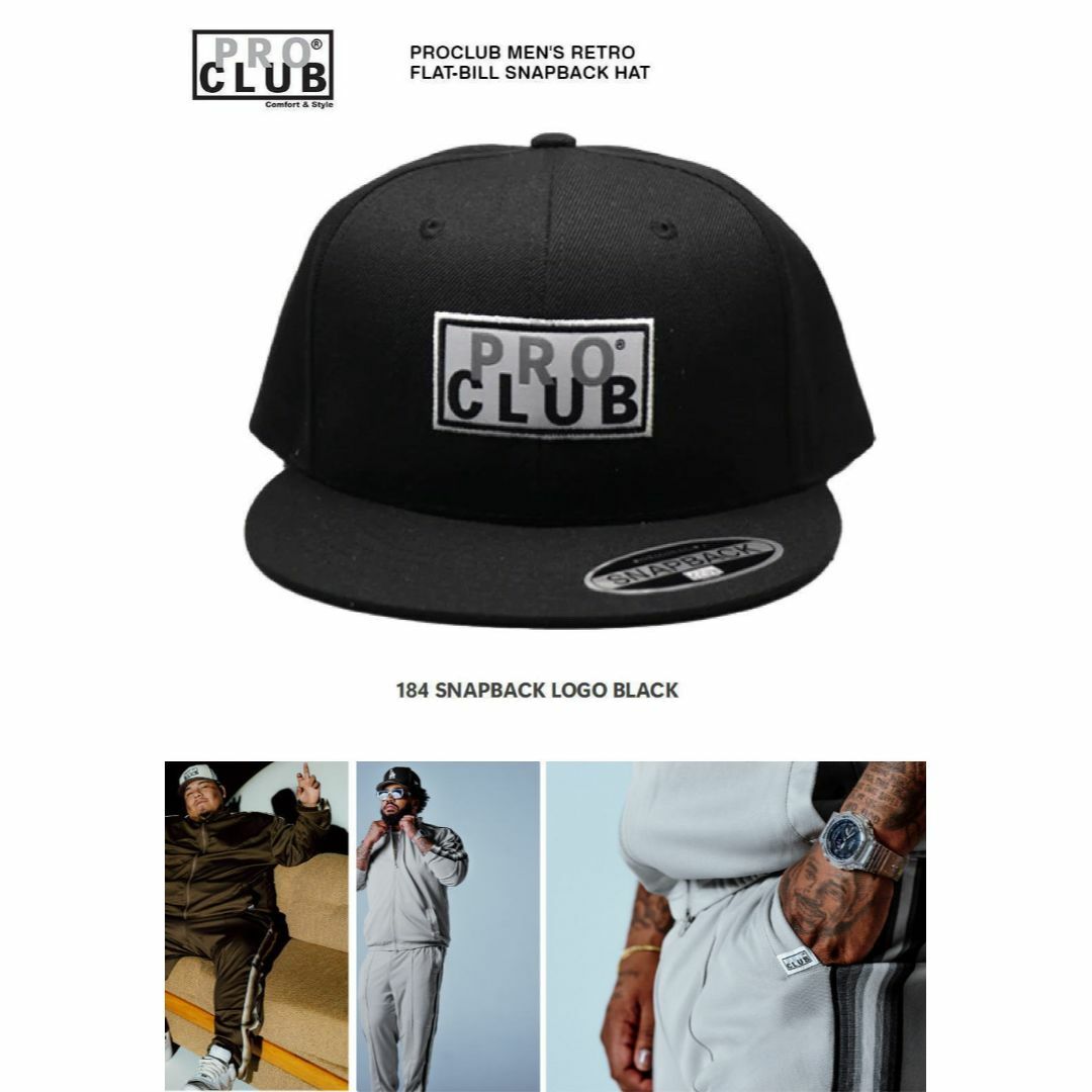 PRO CLUB(プロクラブ)の プロクラブ　スナップバックキャップ　ブラック、グレー２色セット メンズの帽子(キャップ)の商品写真