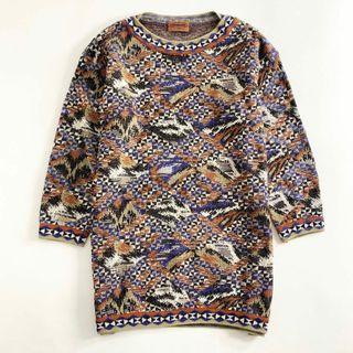 ミッソーニ(MISSONI)の63b13 MISSONI ミッソーニ イタリア製 クルーネック ニット セーター トップス 41 マルチカラー コットン MADE IN ITALY(ニット/セーター)