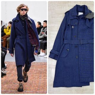 サカイ(sacai)の19aw 2019 希少 sacai man ドッキング アシンメトリー コート(トレンチコート)