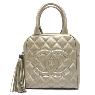 シャネル(CHANEL)のシャネル ハンドバッグ ココマーク キャビアスキンメタリック系カラー フリンジ(ハンドバッグ)