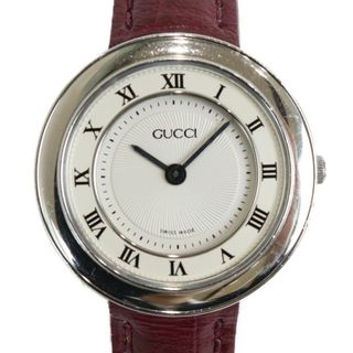 グッチ(Gucci)の【電池交換済み】GUCCI　グッチ　ウォッチ　545P　クオーツ　SS　ホワイト　ワインレッド 　レディース　腕時計【中古】松前R56号店(腕時計)