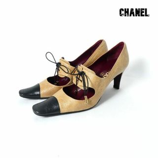 CHANEL - シャネル 22SS スリングバック デニム ロゴ パンプス 38.5