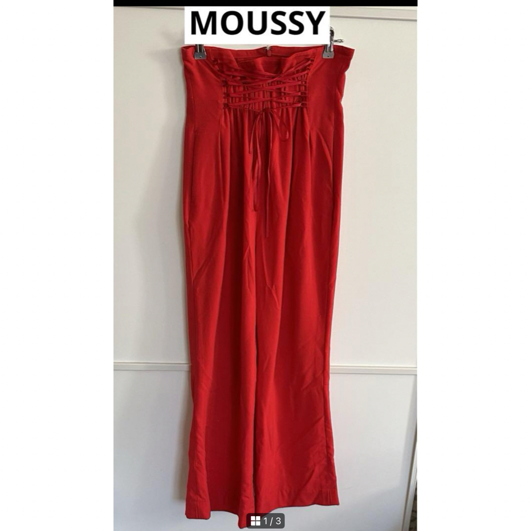 moussy(マウジー)のMOUSSY レースアップハイウエストパンツ レディースのパンツ(カジュアルパンツ)の商品写真