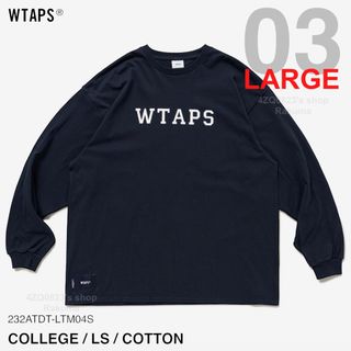 ダブルタップス(W)taps)のWTAPS COLLEGE LS COTTON NAVY ネイビー L(Tシャツ/カットソー(七分/長袖))