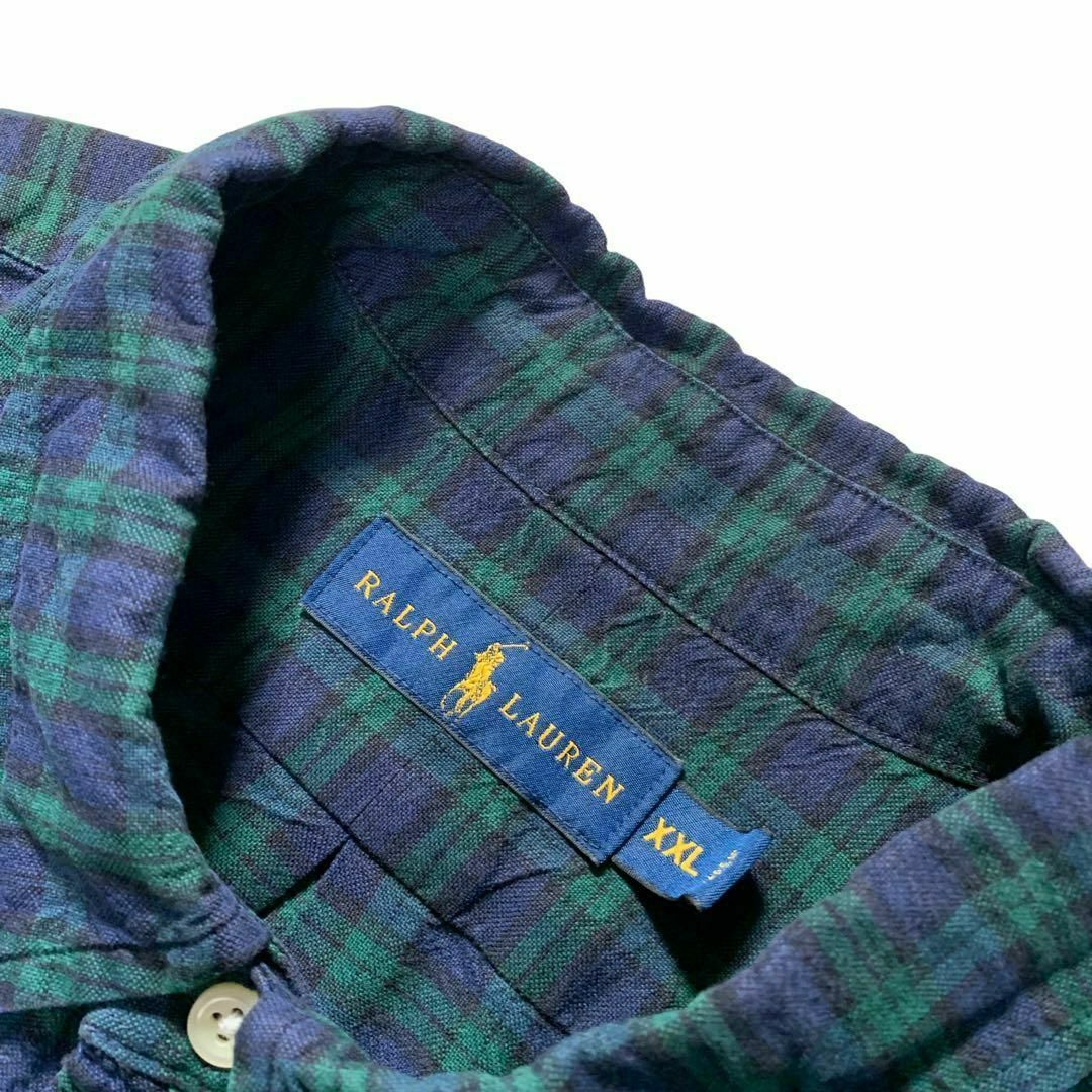 POLO RALPH LAUREN(ポロラルフローレン)のRALPH LAUREN ブラックウォッチ ボタンダウンシャツ XXL メンズのトップス(シャツ)の商品写真