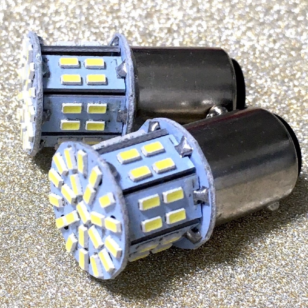 バイク スクーター S25 LED ダブル テールランプ 12V ホワイト 2個 自動車/バイクのバイク(装備/装具)の商品写真