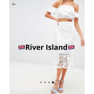 リバーアイランド(RIVER ISLAND)の🤍イギリスブランド🇬🇧River Island🇬🇧レースタイトスカート🤍(ひざ丈スカート)