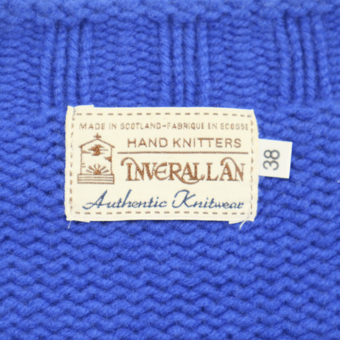 INVERALLAN(インバーアラン)のINVERALLAN インバーアラン ハンドメイドウールニットセーター ブルー 38 メンズのトップス(ニット/セーター)の商品写真