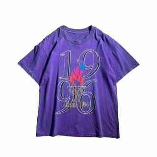 90s アトランタオリンピック シングルステッチ Tシャツ パープル 五輪(Tシャツ/カットソー(半袖/袖なし))