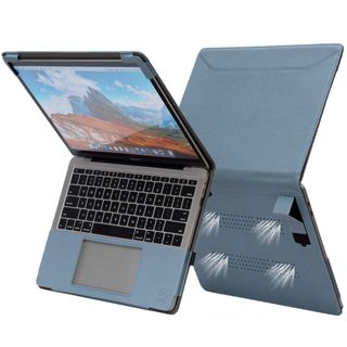 MacBook14 Pro ライトブルーPUレザー スタンド付き 未使用品(ノートPC)