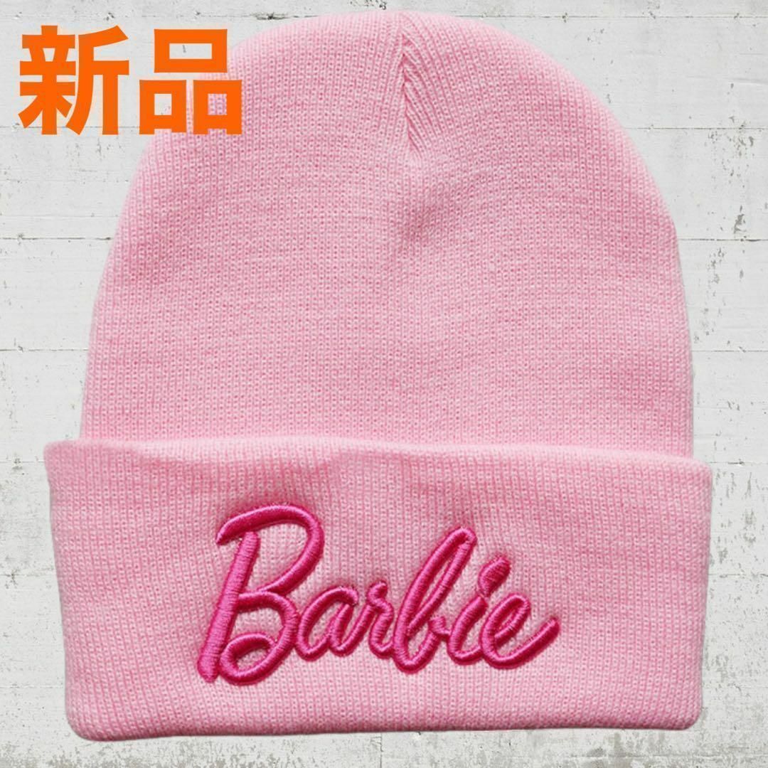 【SALE】Barbie　バービー　ニット帽 ビーニー ニット キャップ ピンク メンズの帽子(ニット帽/ビーニー)の商品写真