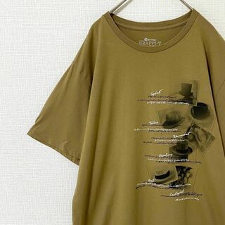 ナチュラルヴィンテージ(natuRAL vintage)のTシャツ 半袖 アート ハット ベージュ 3L ヴィンテージ(Tシャツ/カットソー(半袖/袖なし))