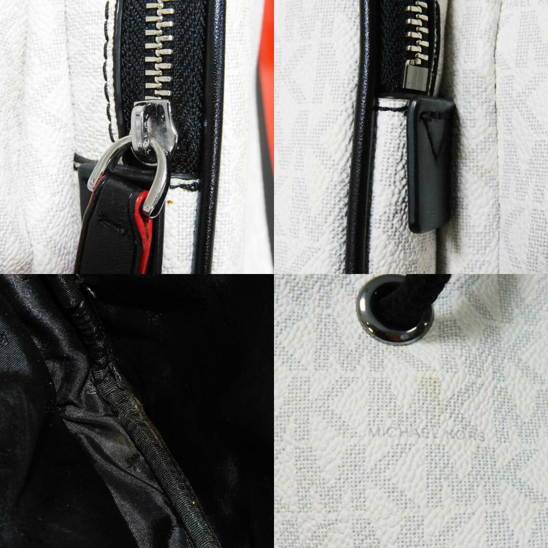 Michael Kors(マイケルコース)のMichael Kors マイケルコース シグネチャー ストライプ ホワイト ブラック MKロゴ コーテッドキャンバス リュックサック バックパック メンズのバッグ(バッグパック/リュック)の商品写真