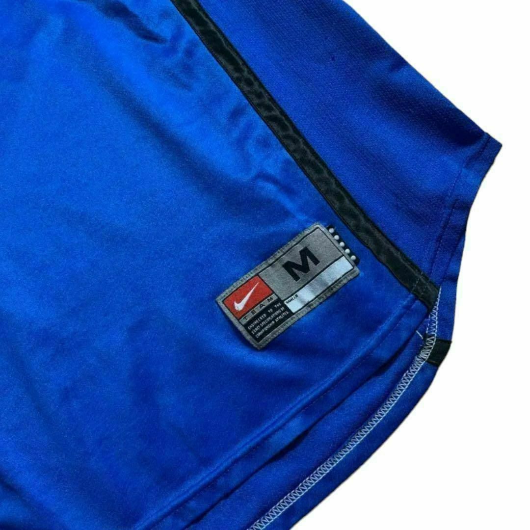 NIKE(ナイキ)の90s Nike ナイキ ブルー サッカーゲームシャツVネック 襟付き スポーツ/アウトドアのサッカー/フットサル(ウェア)の商品写真