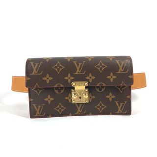 LOUIS VUITTON - ルイヴィトン LOUIS VUITTON Sロック ベルトポーチ PM M44667 モノグラム ベルト付き ベルトバッグ ショルダーバッグ ウエストバッグ モノグラムキャンバス ブラウン 新品同様