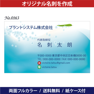 オリジナル名刺作成 100枚 両面フルカラー 紙ケース付 No.0163