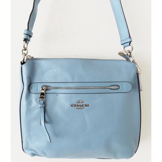 コーチ(COACH)のM02 美品 COACH コーチ レザー ショルダーバッグ ブルー F34823(ショルダーバッグ)