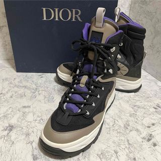 ディオールオム(DIOR HOMME)の✨極美品✨Dior ハイカットスニーカー トロッター柄 ランテック 黒 紫 42(スニーカー)