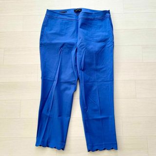 タルボット(TALBOTS)のTALBOTS タルボット スカラップ ストレッチパンツ 大きいサイズ ブルー(カジュアルパンツ)