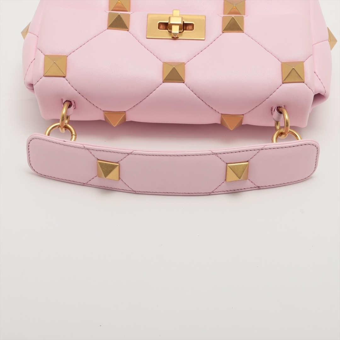 valentino garavani(ヴァレンティノガラヴァーニ)のヴァレンティノガラヴァーニ  レザー×スタッズ  ピンク レディース ハン レディースのバッグ(ハンドバッグ)の商品写真