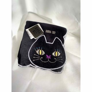 アナスイ(ANNA SUI)の【お値下げしました！】アナスイ ネコ刺繍タオルハンカチ 9502 ブラック(ハンカチ)