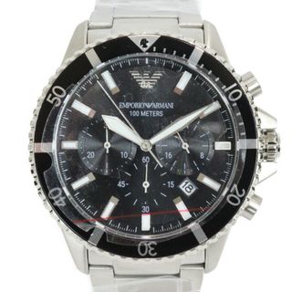 エンポリオアルマーニ(Emporio Armani)のEMPORIO ARMANI　エンポリオ　アルマーニ　AR11360　クオーツ　クロノグラフ　デイト　SS　ブラック　メンズ　腕時計　プレゼント包装　ギフト【中古】松前R56号店(腕時計(アナログ))