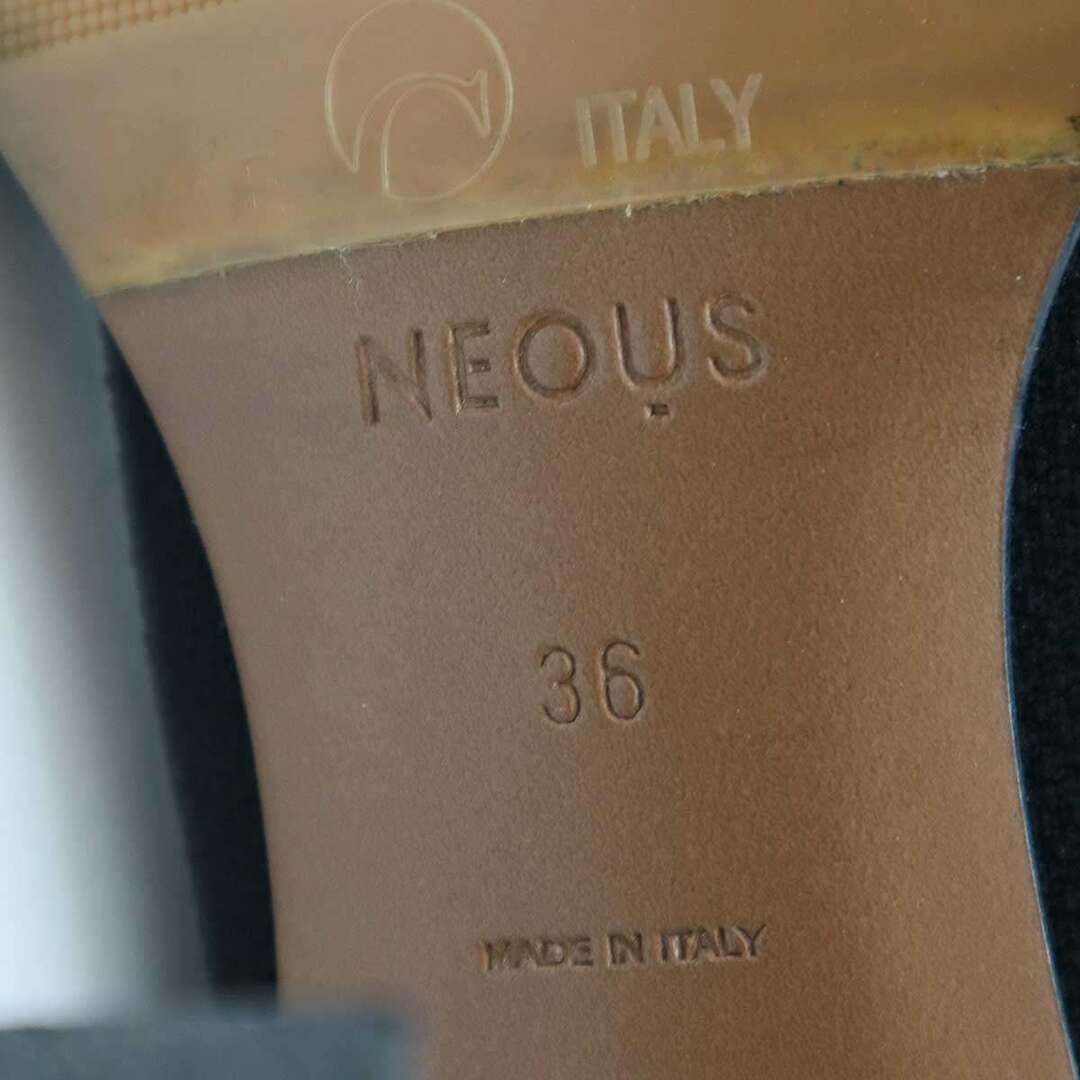 NEOUS ネオアス LEA KNIT BOOTS ニットヒールブーツ ブラック 36 レディースの靴/シューズ(ブーツ)の商品写真