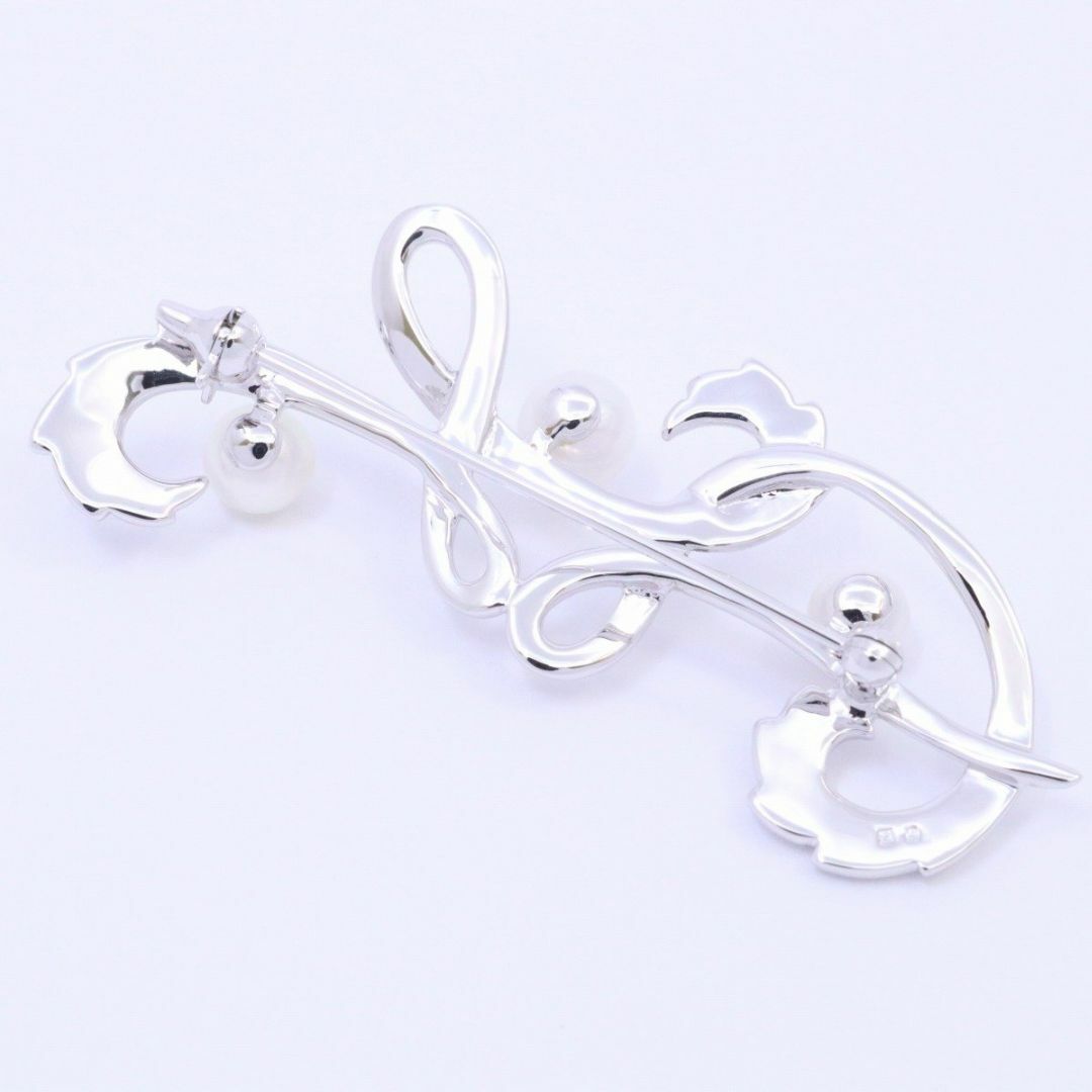 美品】MIKIMOTO ミキモト リーフモチーフ ブローチ シルバー 美品】MIKIMOTO ミキモト リーフモチーフ ブローチ シルバー