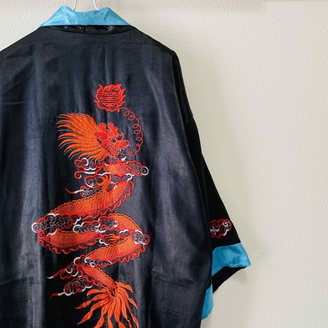 一点物 80〜90年代ビンテージ ドラゴン刺繍リバーシブルサテン 一点物 80〜90年代ビンテージ ドラゴン刺繍リバーシブルサテン