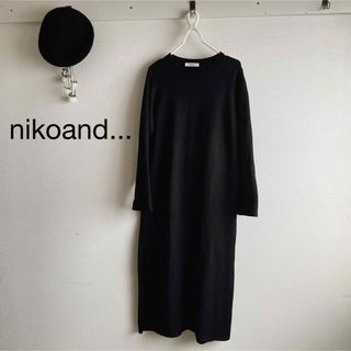 ニコアンド(niko and...)のnikoand... ニコアンド　ニットワンピース　ネイビー(ロングワンピース/マキシワンピース)