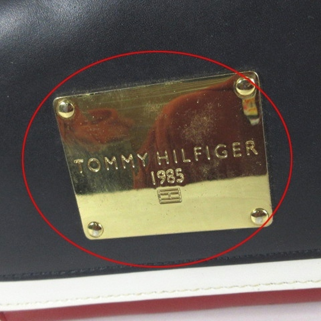 TOMMY HILFIGER(トミーヒルフィガー)のトミーヒルフィガー 財布 二つ折り フラップ プレート 紺 白 赤 ■SM1 メンズのファッション小物(折り財布)の商品写真
