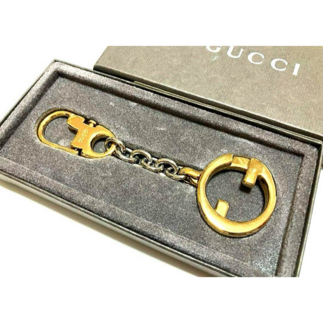 Gucci(グッチ)の★美品★オールドグッチ キーリング/キーホルダー インターロッキングG 箱付き メンズのファッション小物(キーホルダー)の商品写真