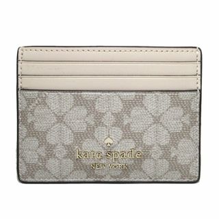 ケイトスペードニューヨーク(kate spade new york)の【新品】ケイトスペード カードケース KG492 kate spade スペード フラワー PVC コーテッド キャンバス スモール スリム カード ホルダー アウトレット レディース(名刺入れ/定期入れ)