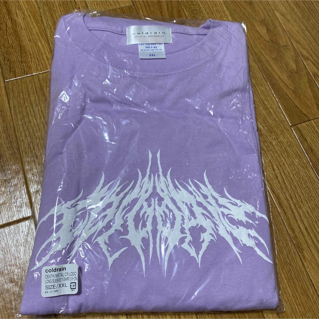 coldrain ロンT ロングスリーブ パープル デスメタルロゴ XXLの coldrain ロンT ロングスリーブ パープル デスメタルロゴ XXLの