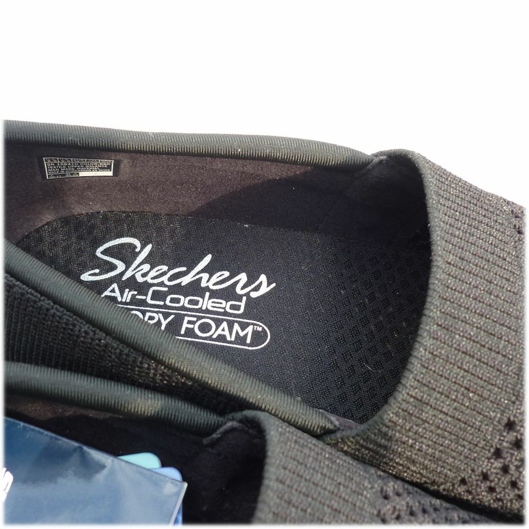 SKECHERS(スケッチャーズ)の新品25.5cm(25cm相当)スケッチャーズ 黒スリッポン/ウェッジヒール レディースの靴/シューズ(スリッポン/モカシン)の商品写真