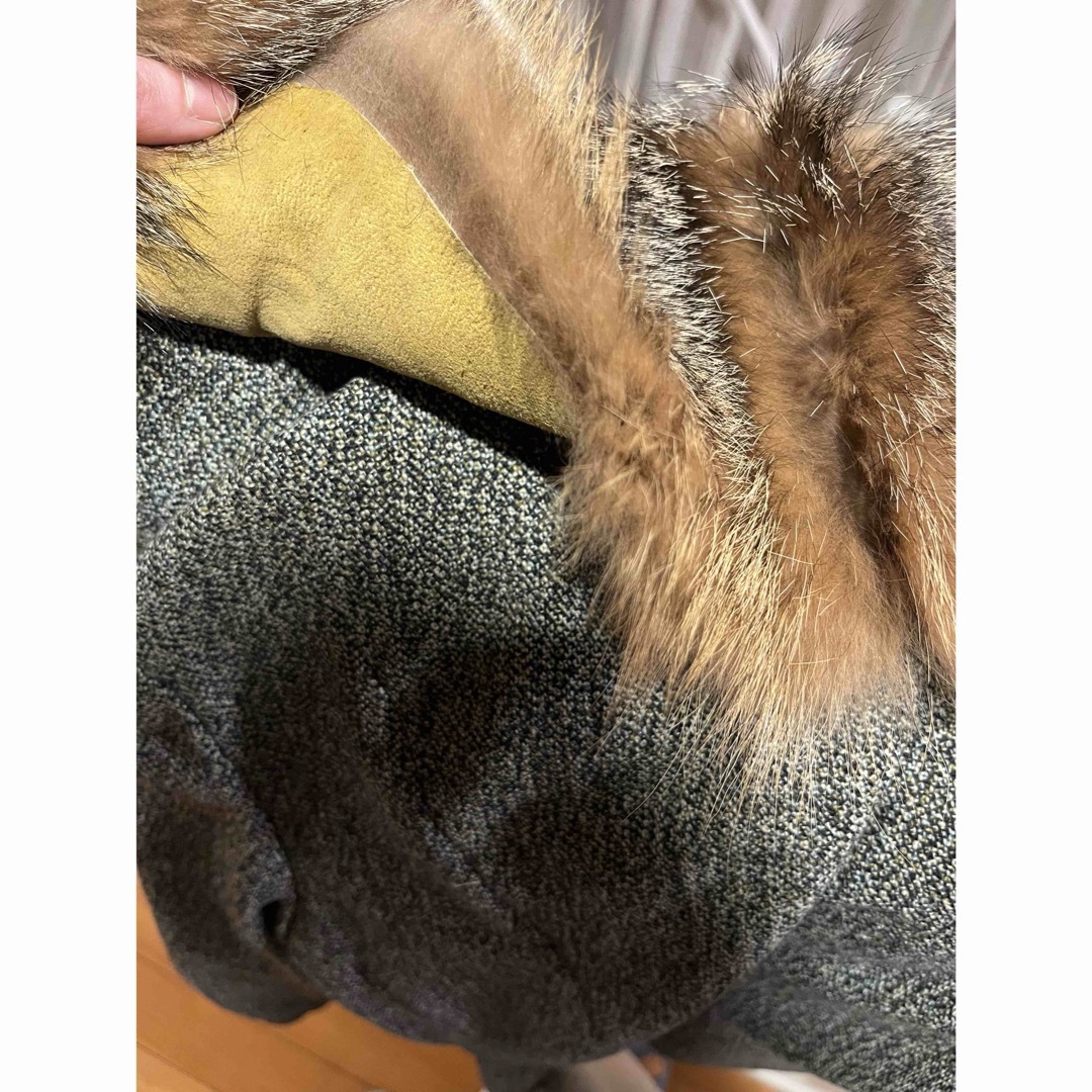miumiu 希少 ツイード キツネファージャケット 40 miumiu 希少 ツイード キツネファージャケット 40