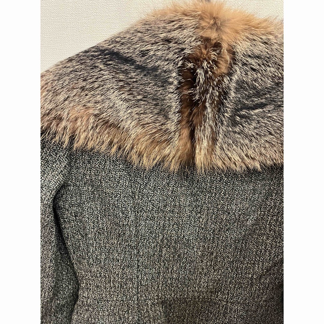 miumiu 希少 ツイード キツネファージャケット 40 miumiu 希少 ツイード キツネファージャケット 40