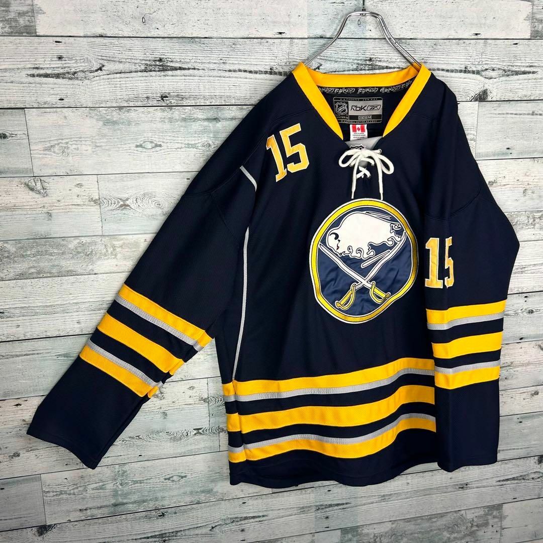 リーボック NHL カナダ製 全刺繍 セイバーズ ホッケーシャツ 美品 XL