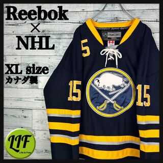 リーボック(Reebok)のリーボック NHL カナダ製 全刺繍 セイバーズ ホッケーシャツ 美品 XL(シャツ)