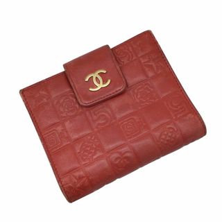 シャネル(CHANEL)のCHANEL　シャネル　アイコンライン　二つ折り財布　コンパクトウォレット　レザー　A24212　レッド　G金具　スモールレザーグッズ　小物　財布　カメリア　No5　レディース(財布)