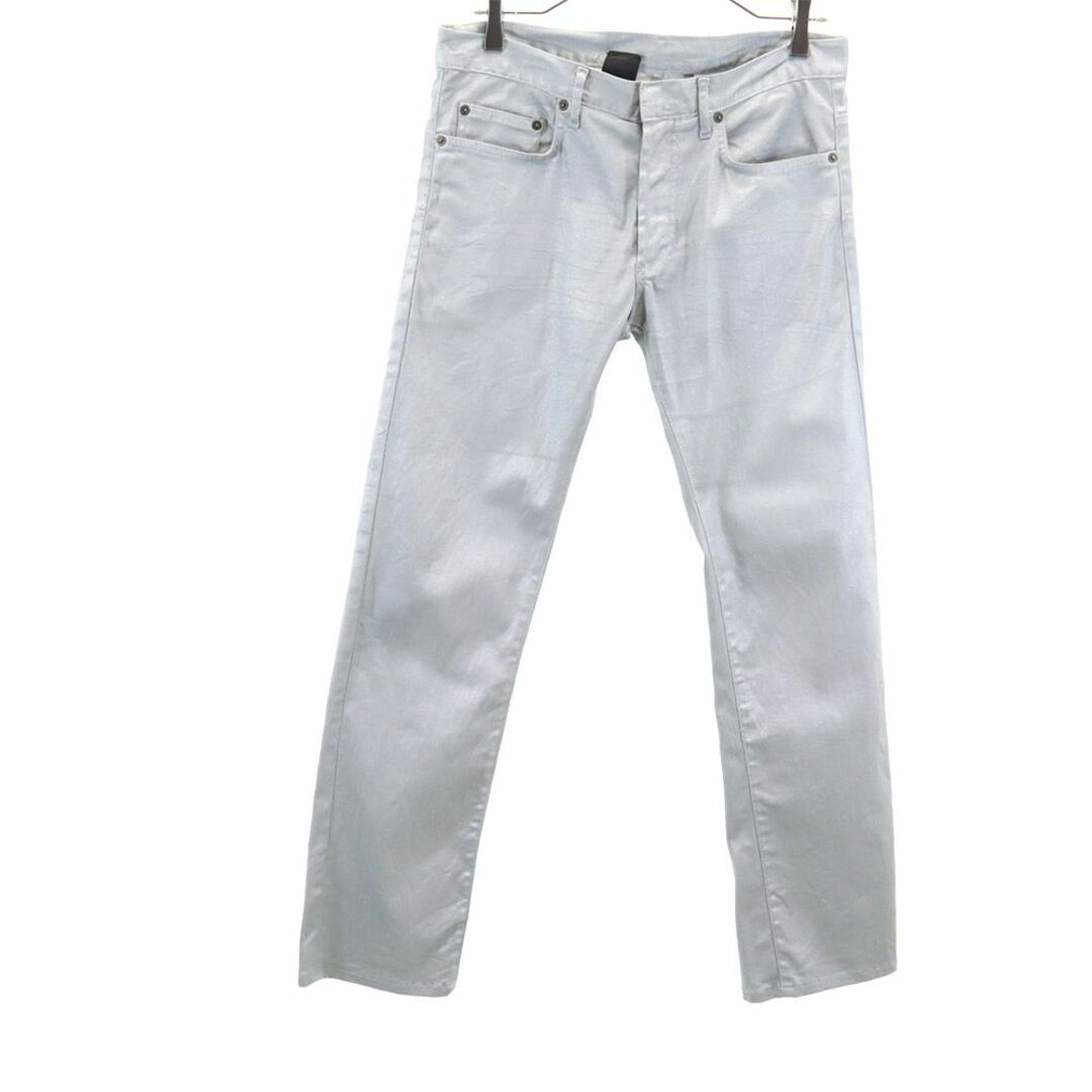ディオール イタリア製 ラメ ロング パンツ W29 グレー Dior ストレッチ メンズ  【240213】