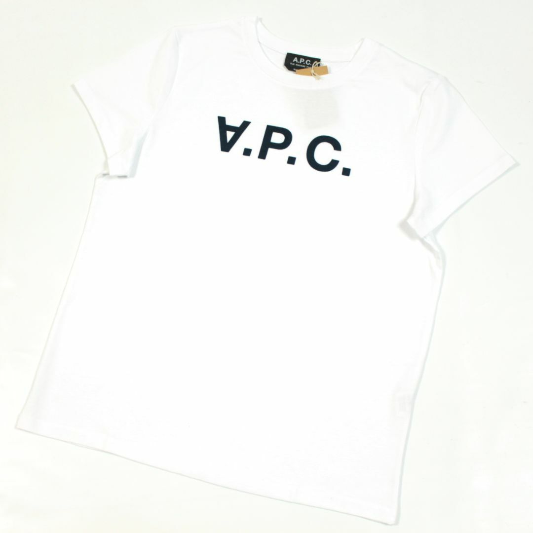A.P.C(アーペーセー)のA.P.C.　レディース半袖Tシャツ　VPCロゴ　フロッキープリント　サイズXL レディースのトップス(Tシャツ(半袖/袖なし))の商品写真