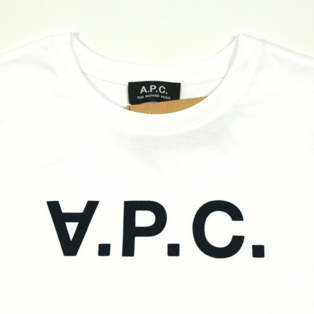 A.P.C(アーペーセー)のA.P.C.　レディース半袖Tシャツ　VPCロゴ　フロッキープリント　サイズXL レディースのトップス(Tシャツ(半袖/袖なし))の商品写真