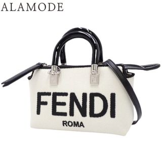 フェンディ(FENDI)のFENDI(フェンディ) バイカラー・ミニバイザウエイ ハンドバッグ 2WAY ショルダー 肩掛け キャンバス ホワイト白シロ ブラック黒 シルバー金具 レディース 40802084309【中古】【アラモード】(ハンドバッグ)