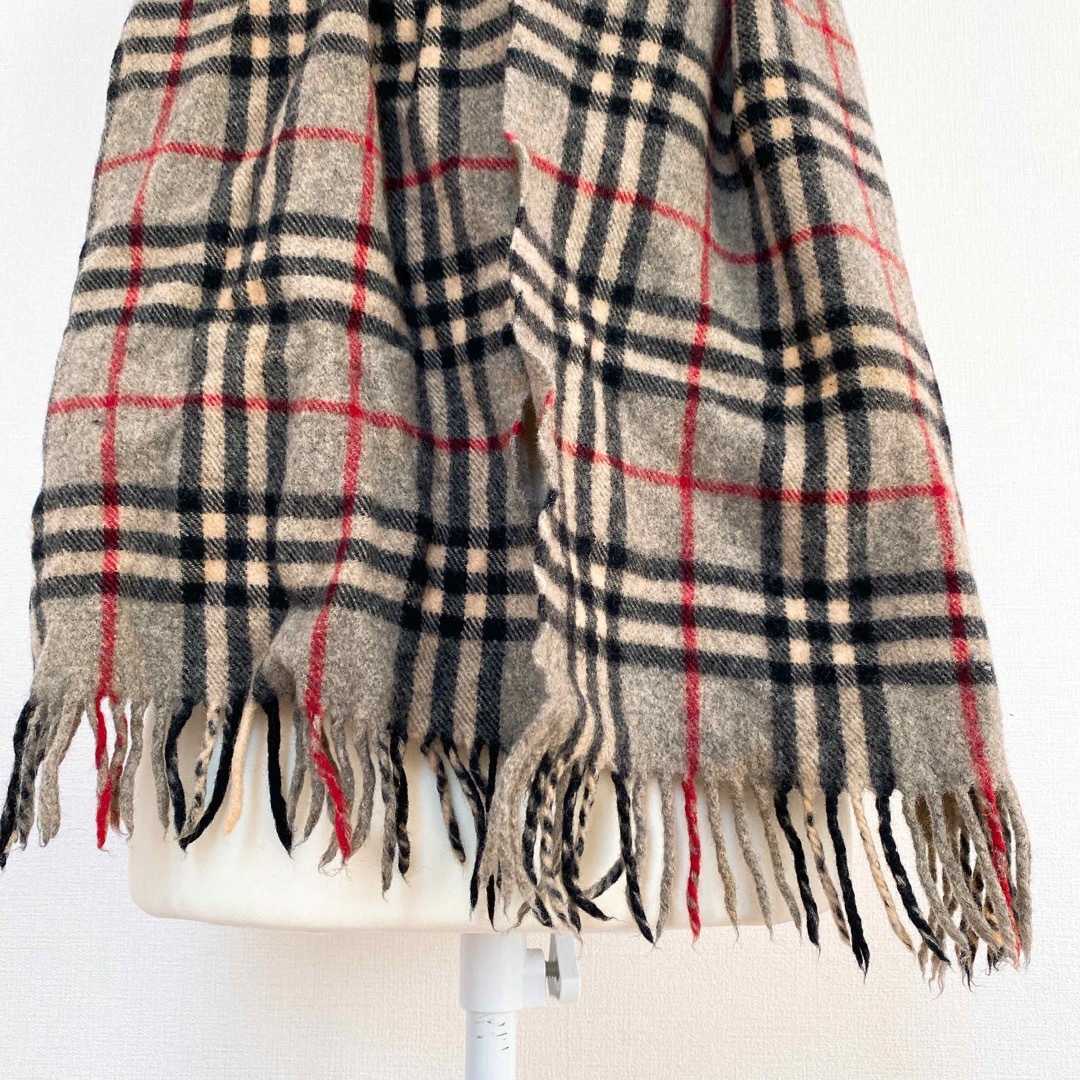 BURBERRY(バーバリー)のBurberry バーバリー　マフラー　ノバチェック　ストール　カシミヤ　グレー レディースのファッション小物(マフラー/ショール)の商品写真