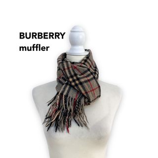 バーバリー(BURBERRY)のBurberry バーバリー　マフラー　ノバチェック　ストール　カシミヤ　グレー(マフラー/ショール)