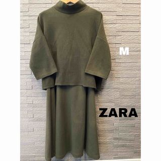 ザラ(ZARA)のザラ ZARA セットアップ ニットワンピース 2ピース　上下セット カーキー(セット/コーデ)